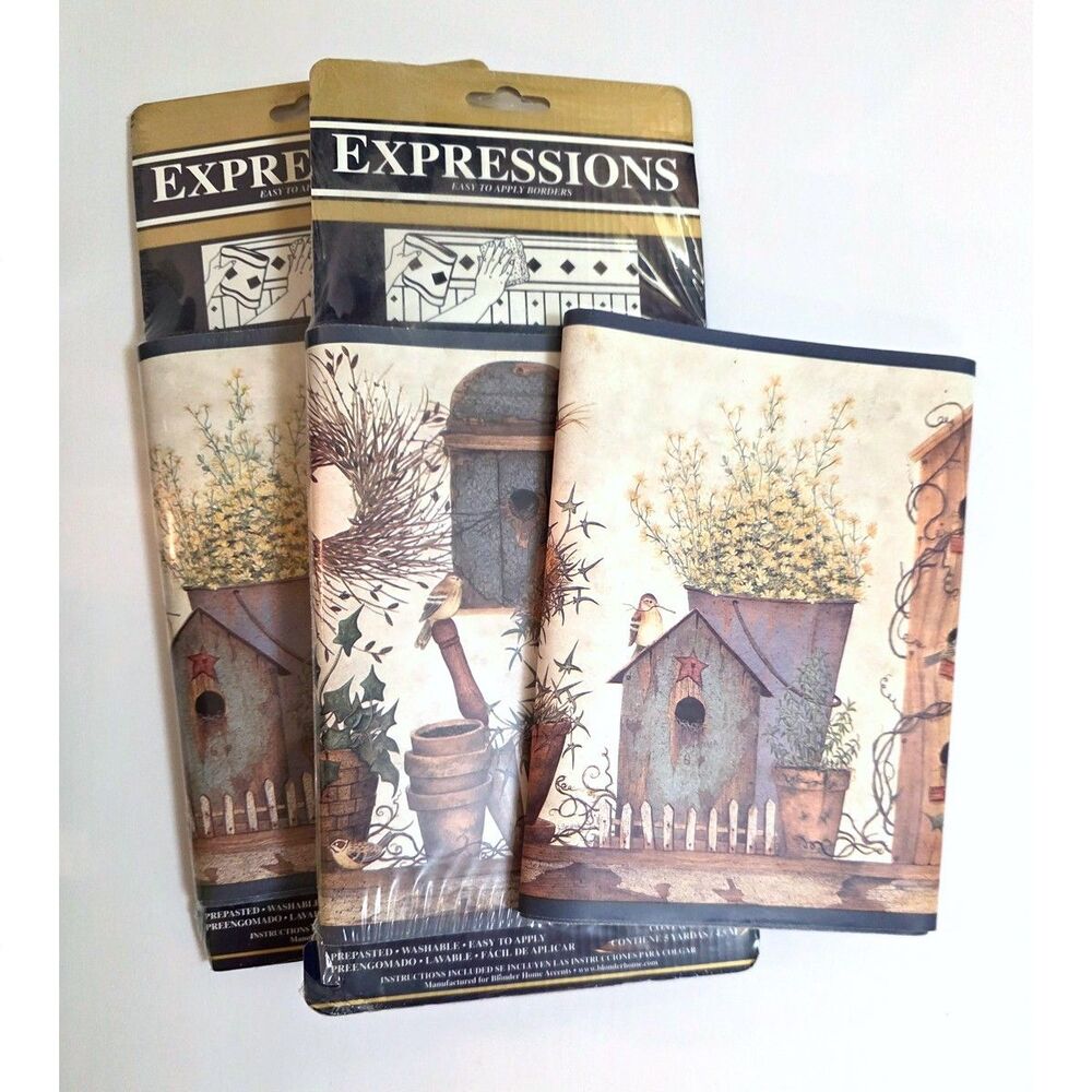 Expressions Wall Paper  Border Lot of 3 packages - approx. 15 yds - please read